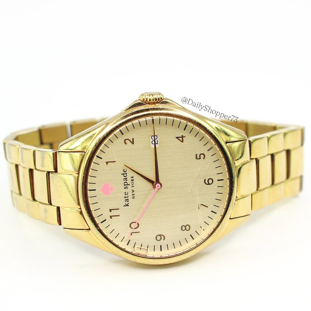 Kate Spade Gold Watch with Pink Accent